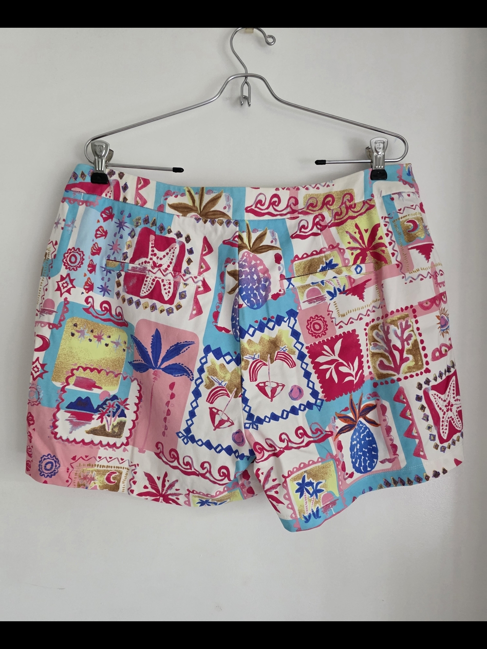 Dear Scarlett Tropical Patchwork Shorts in Pink & Blue L And M Available - Picture 4 of 10